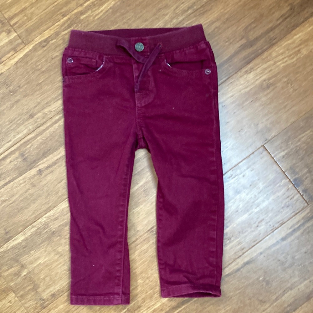 Baby Boy Burgundy Skinny Jeans 2T